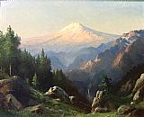 Robert Wood Mt. Ranier at Sunset painting